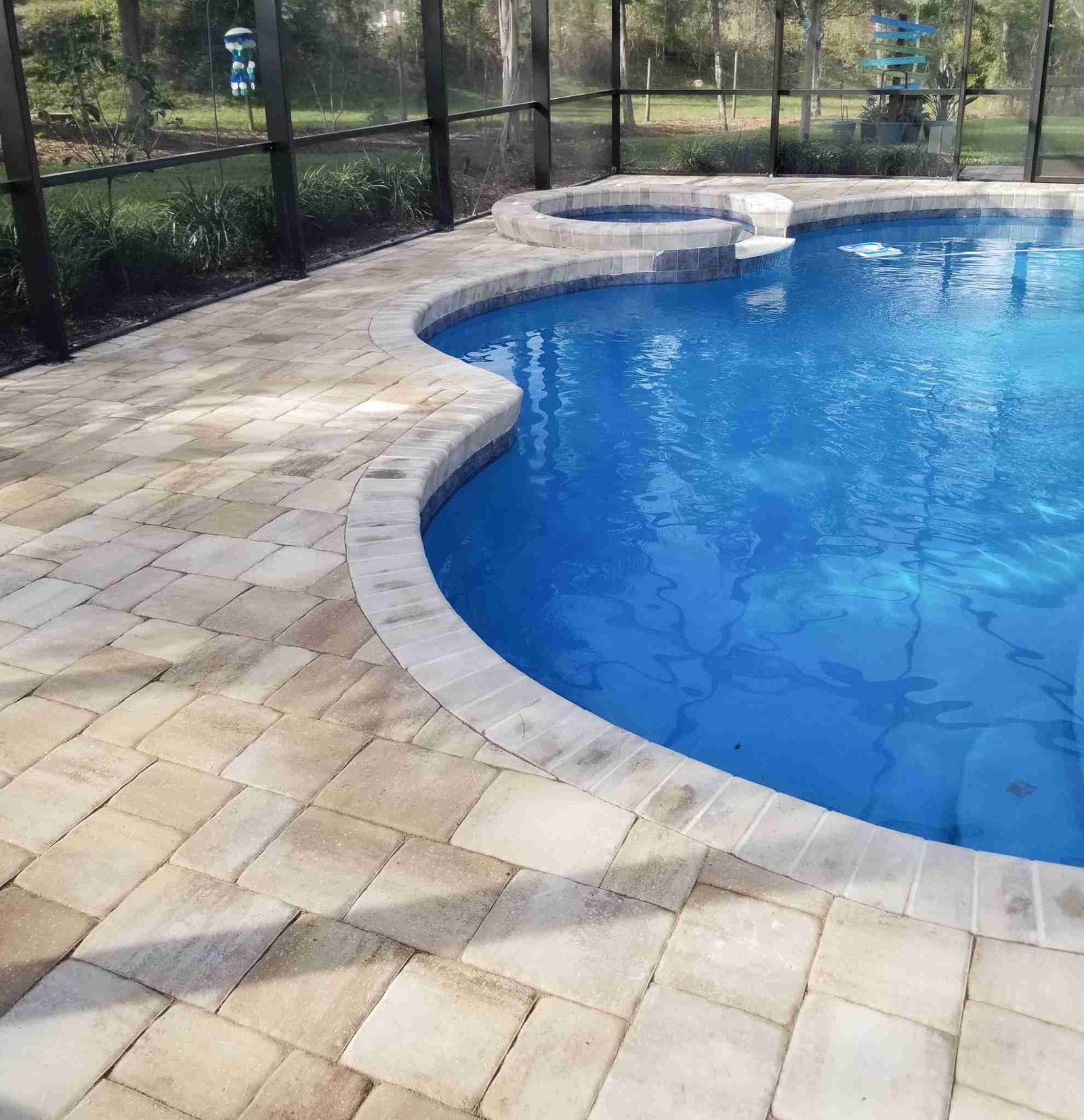 Custom pool deck with pavers Jacksonville